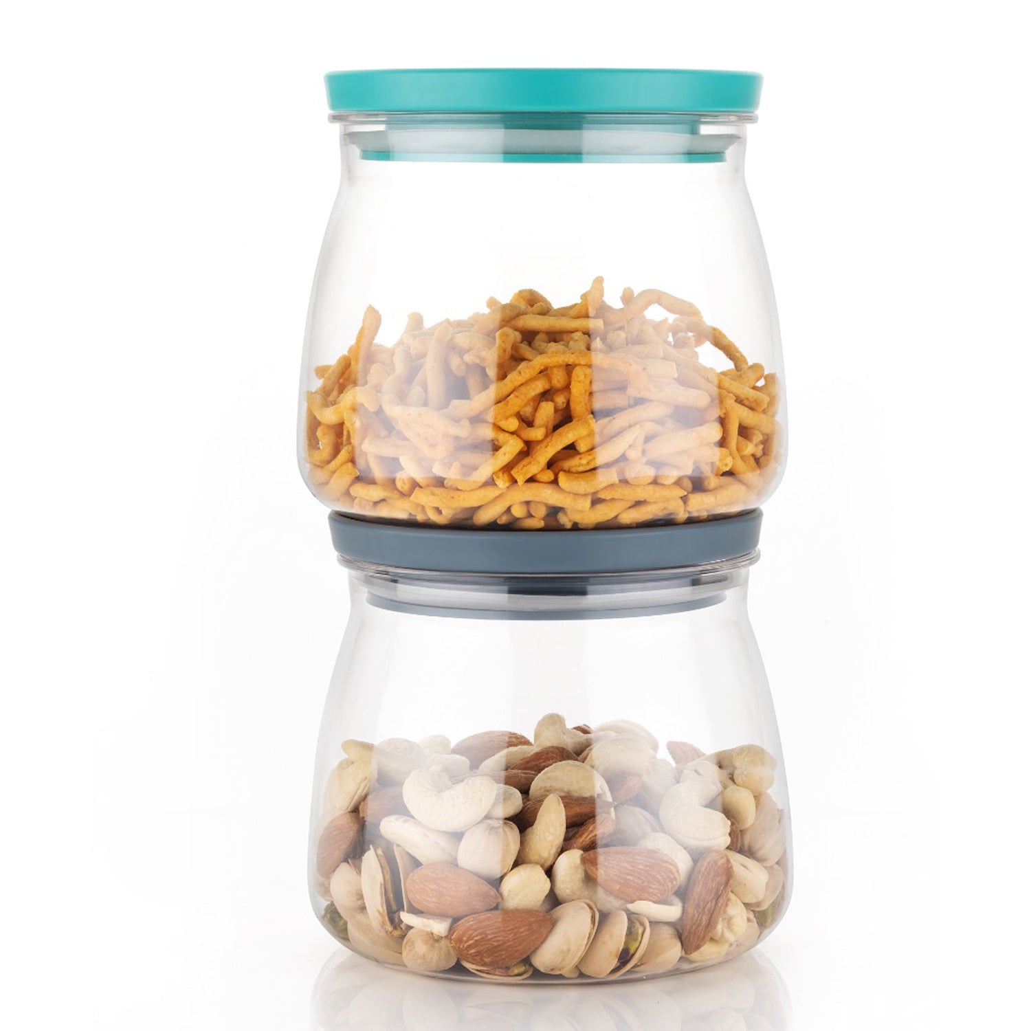 Matka Shaped Jar with Air Tight & Leak Proof Lid (Multicolour) (Set of 6) (900Ml) - Springkart 