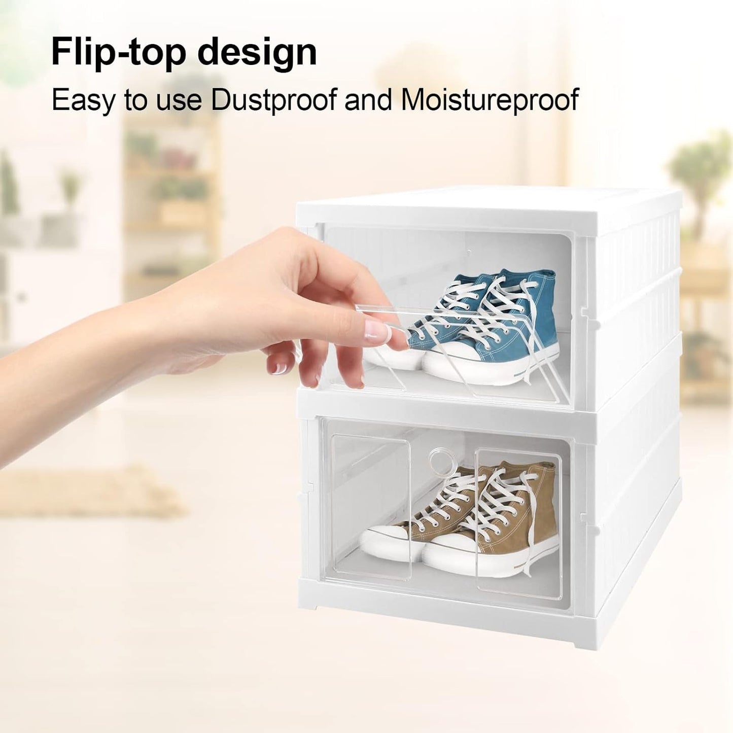 Stackable Multifunctional Storage, for Clothes Foldable Drawer Shelf Basket Utility Cart Rack Storage Organizer Cart for Kitchen, Pantry Closet, Bedroom, Bathroom, Laundry (2 / Layer 1 Pc) - Springkart 