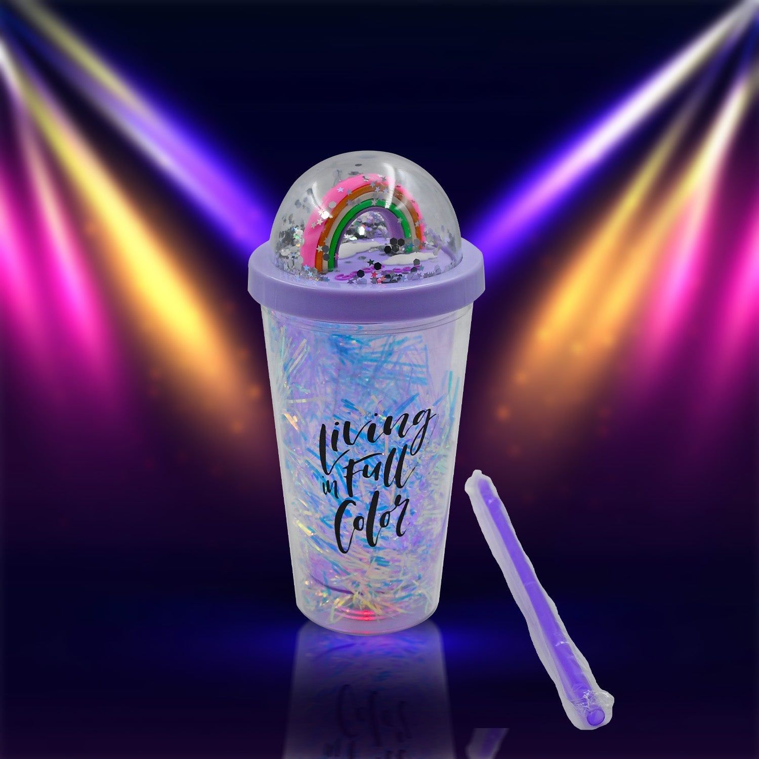 Sipper Bottle with Straw, LED Glow Light for Kids/Tumbler with Straw/Vacuum Flask/Sipper Plastic Tumbler/Sipper Bottle with Straw (Pack of 1) - Springkart 