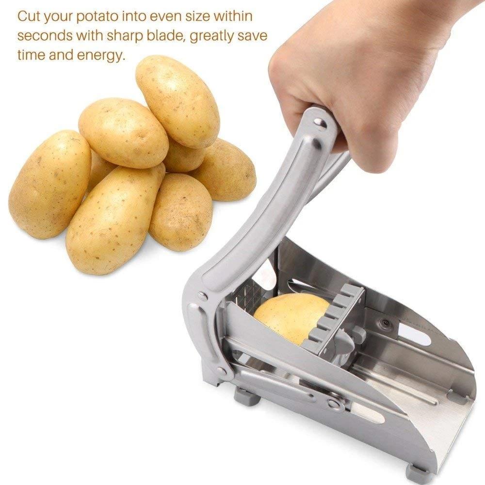 Stainless Steel French Fries Potato Chips Strip Cutter Machine - Springkart 