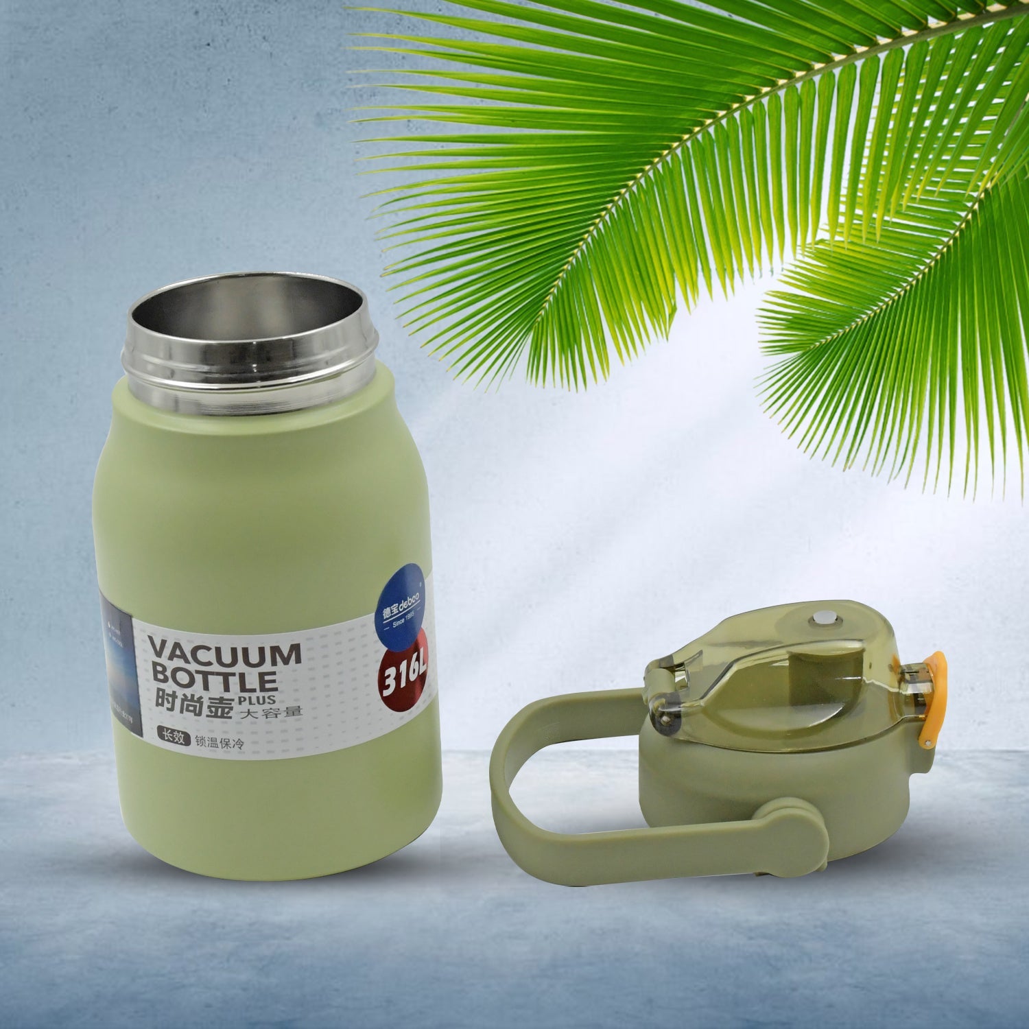 Premium Stainless Steel Vacuum Insulated Bottle Water Flask Vacuum Hot Cold For Kids / Travelling Water Bottle for Kids with Straw, Thermos For office / Gym /School (1000 ML) - Springkart 