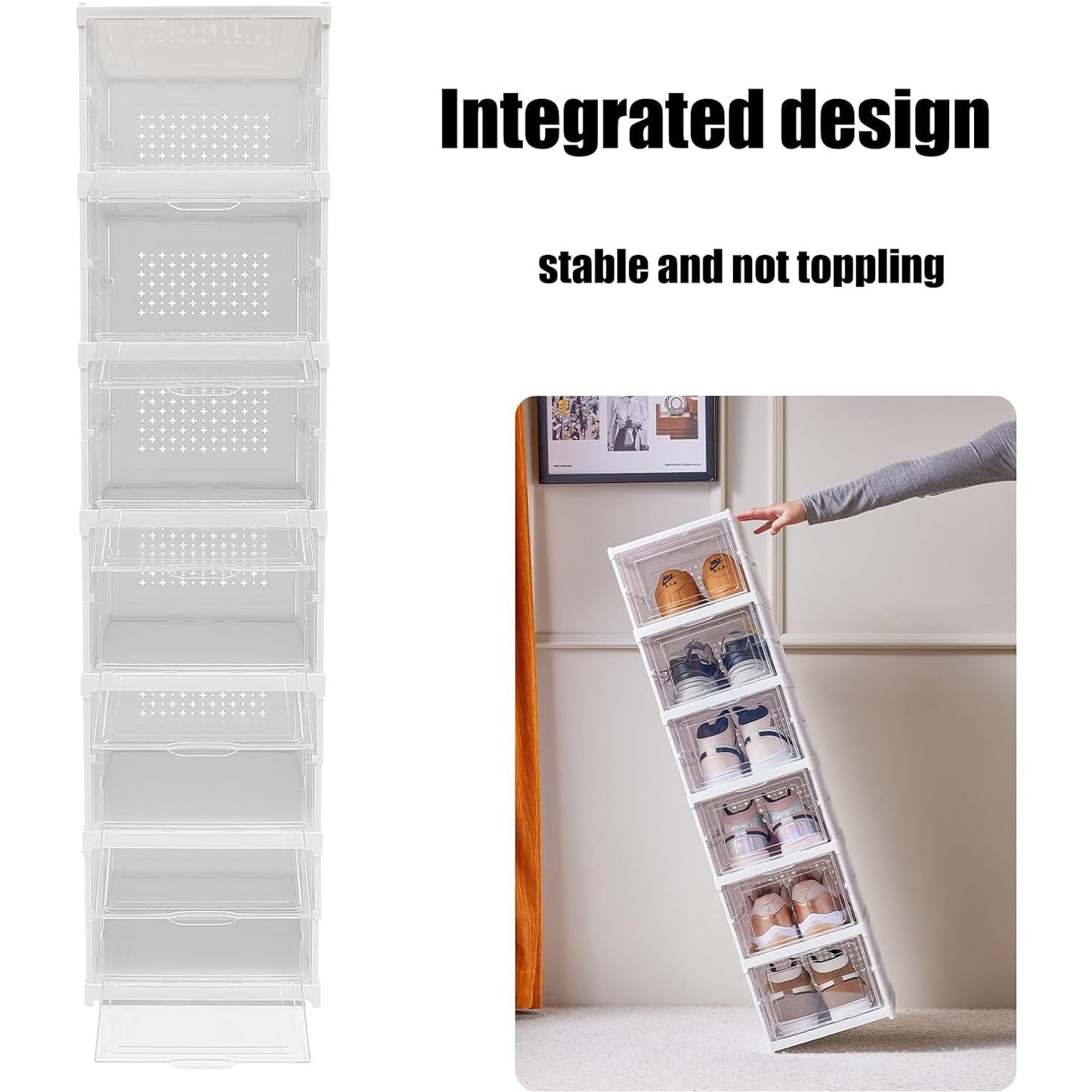 Stackable Multifunctional Storage, for Clothes Foldable Drawer Shelf Basket Utility Cart Rack Storage Organizer Cart for Kitchen, Pantry Closet, Bedroom, Bathroom, Laundry (6 Layer / 1 Pc) - Springkart 