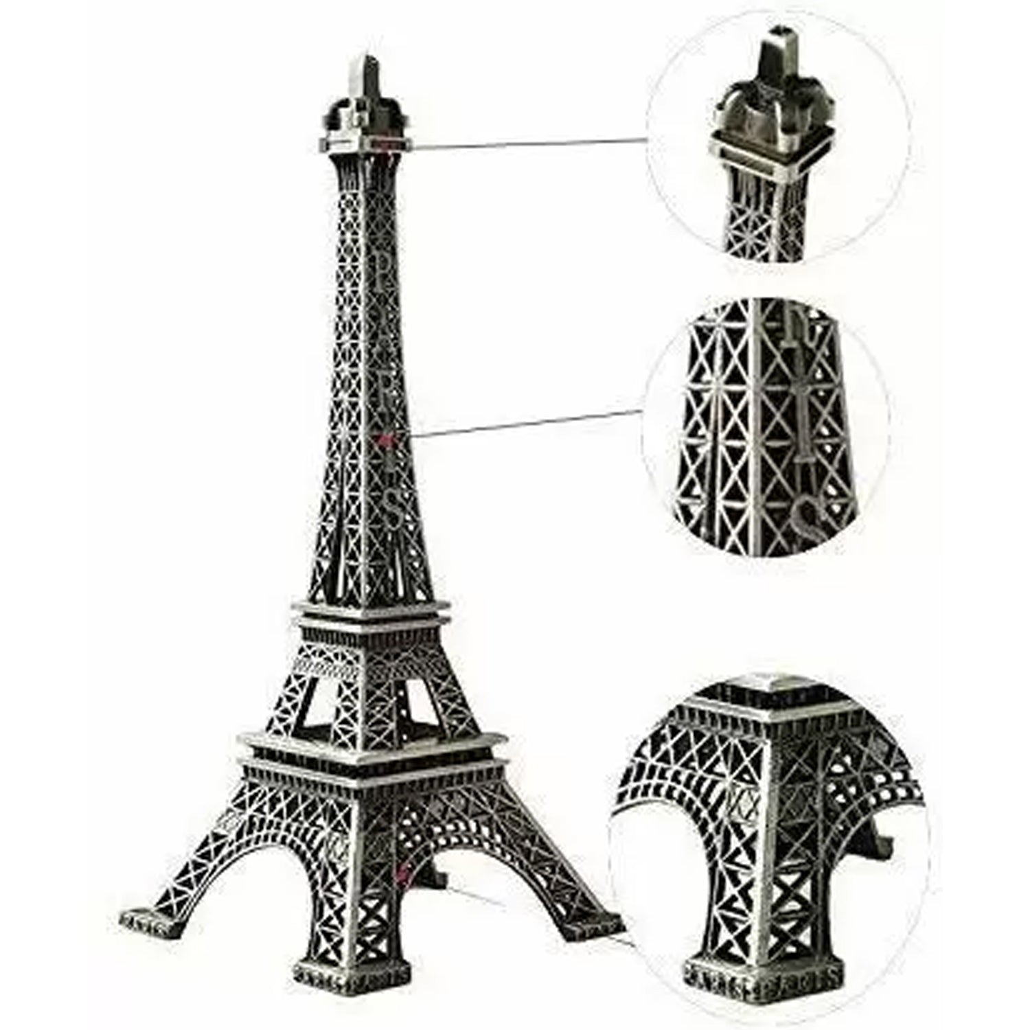 Antique Finish 3D Metal Paris Eiffel Tower Metal Craft Famous Landmark Building Metal Statue, Cabinet, Office, Gifts Decorative Showpiece. - Springkart 