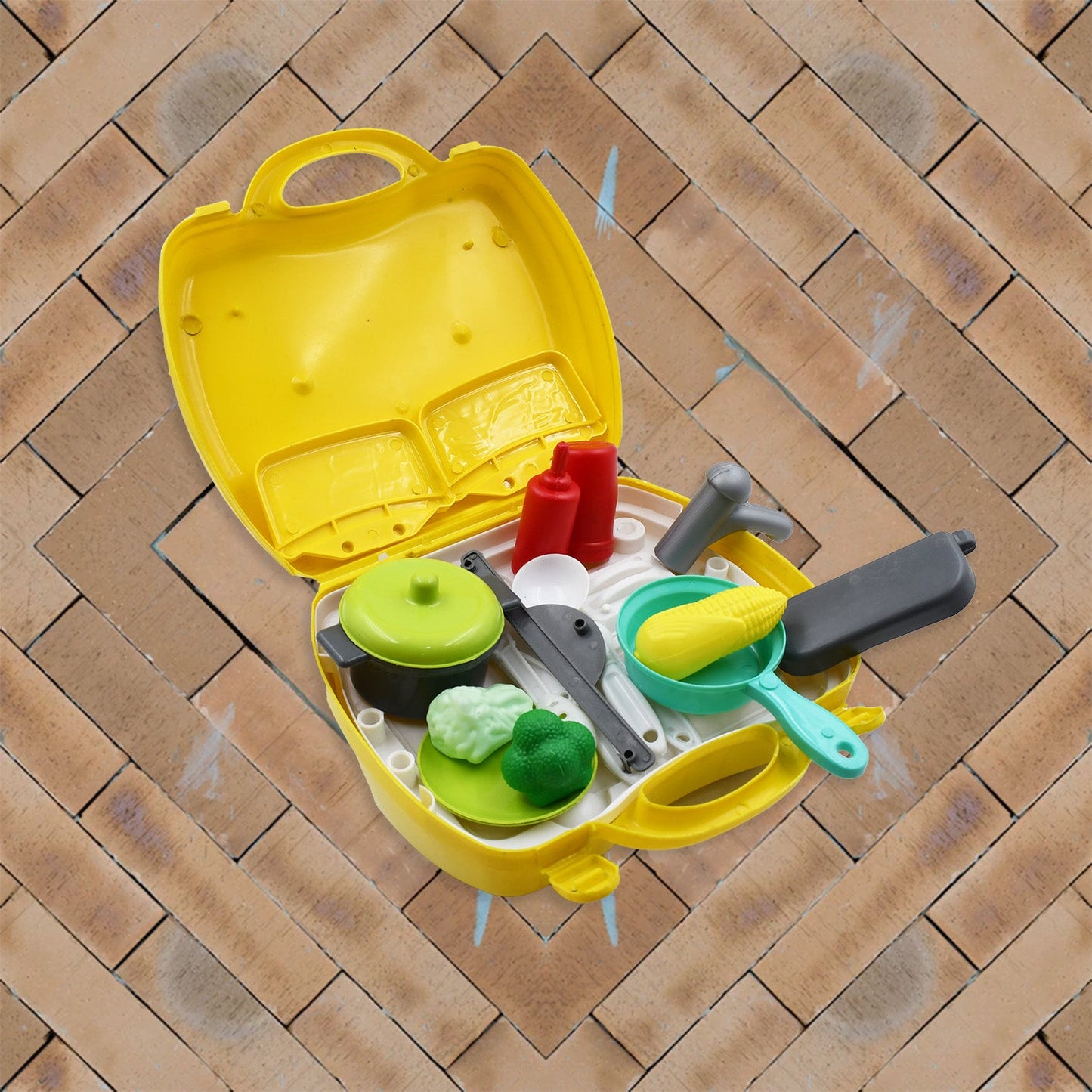 Cooking Toy Plastic Kids Cooking School Play Set (26 Pc Set) - Springkart 