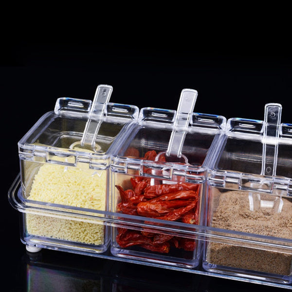 Crystal Seasoning Acrylic Box Pepper Salt Spice Rack - Springkart 