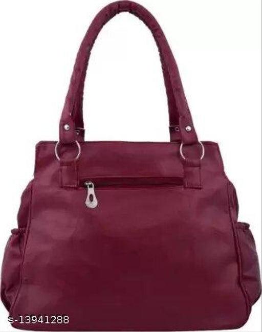 Beautiful Women's Maroon Canvas & Leather Handbag - Springkart 