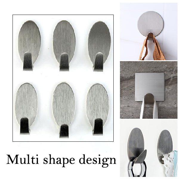 Heavy Duty Self Adhesive Hook Sticky (Pack of 6) - Springkart 