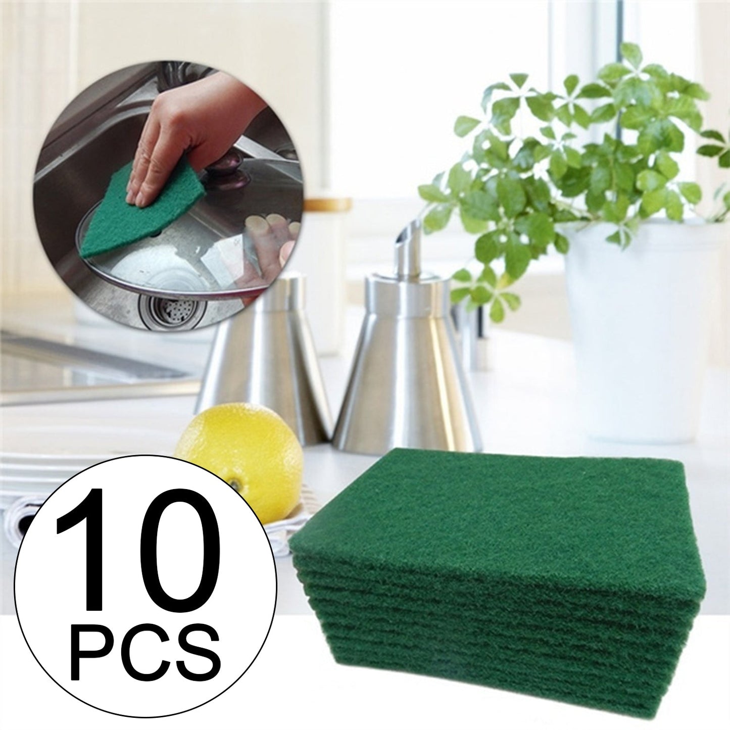 Green Kitchen Scrubber Pads for Utensils / Tiles Cleaning - Springkart 