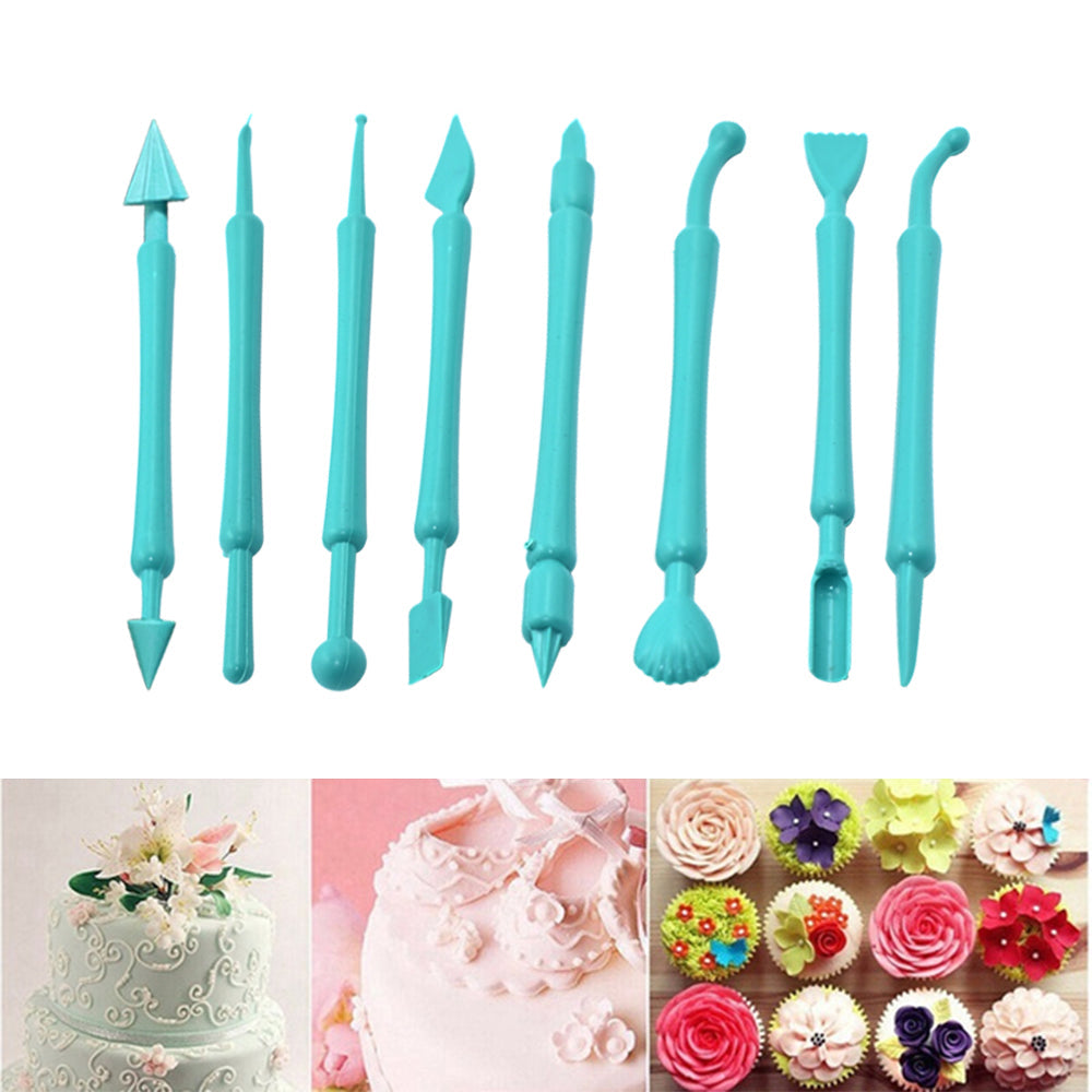 Fondant Cake Decor Flower Sugar Craft Modelling Tools Clay Mould (8PC-Set) - Springkart 