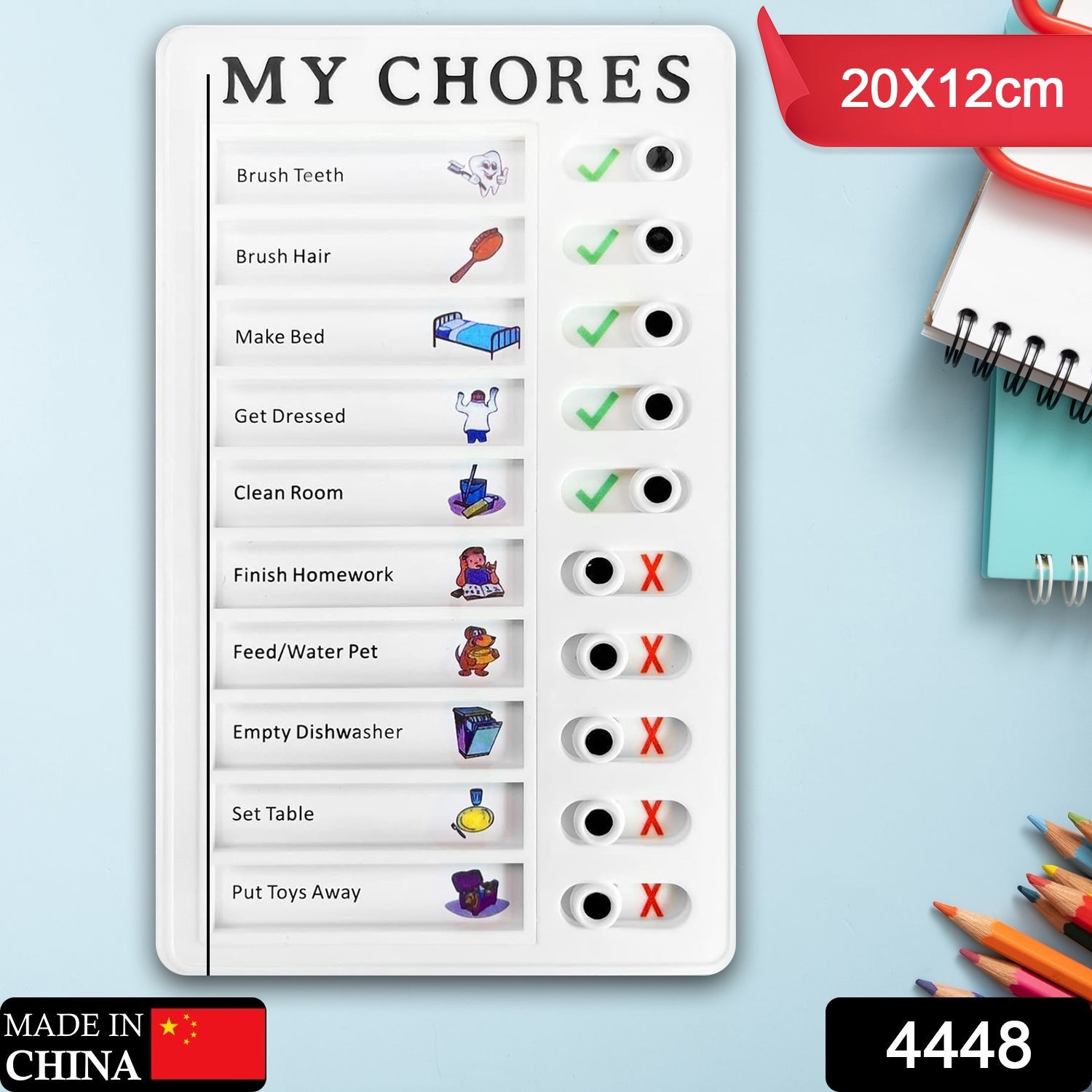 Portable My Chores Home Note Board Management Planning Memo Boards Reminding Time. (Size :- 20x12Cm) - Springkart 