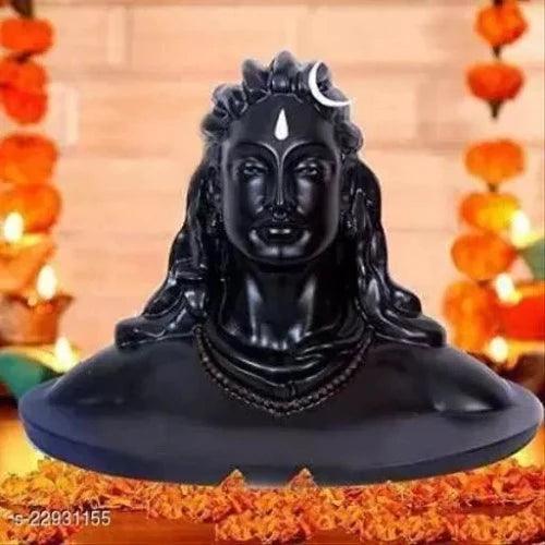 Lord Adiyogi Shiva Idol Statue for Car Dashboard Decor/Gift Item | Figurines & God Idol Decorative Showpiece (Black)| Size 15.24 X 11.43 X 10.16 cm - Springkart 