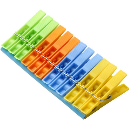 Multipurpose 12 Pcs Cloth Clips (Multicolour) - Springkart 