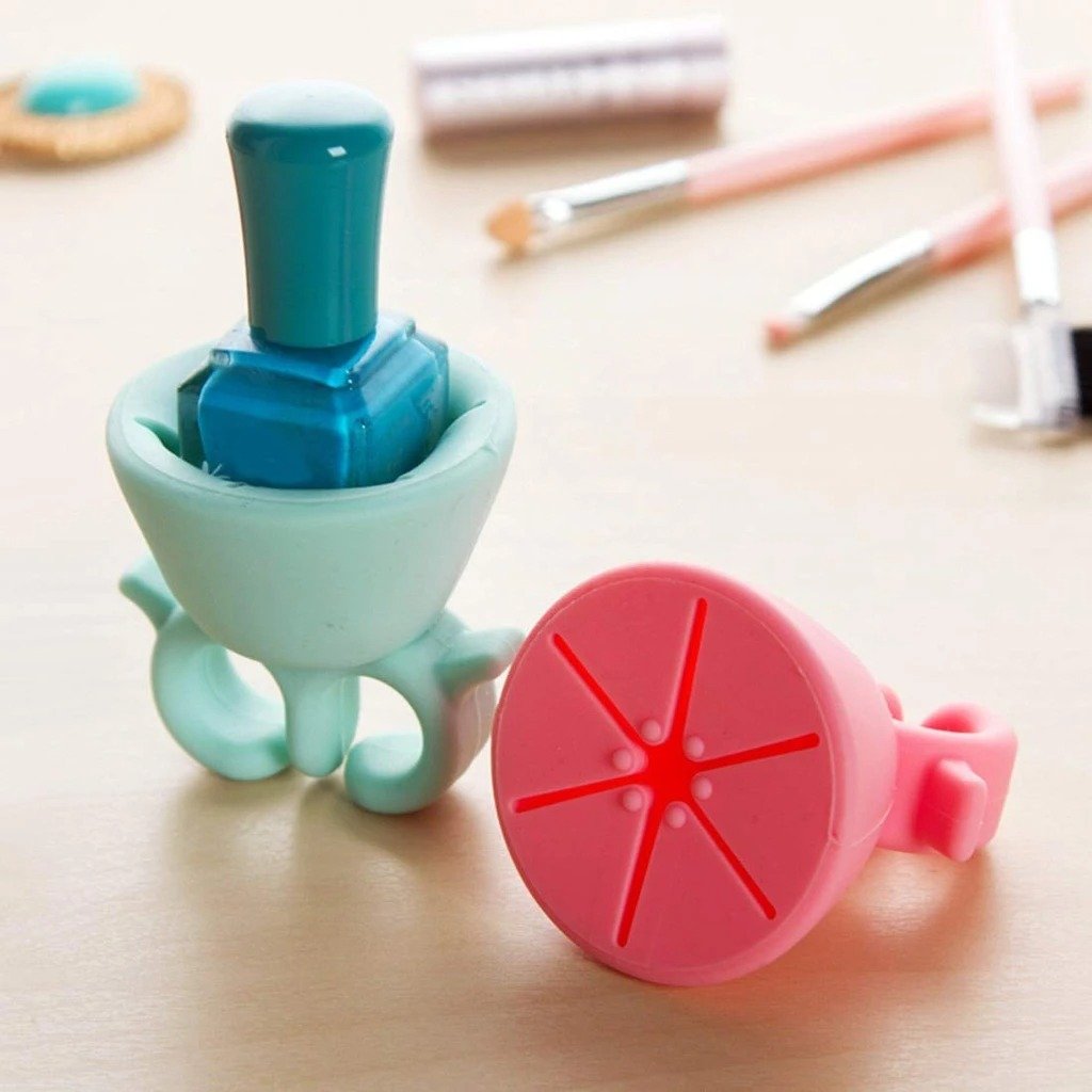 Nail Polish Holder Ring with Nail Polish Holder Stand, Fingernail Painting Tools, Manicure and Pedicure Accessories - Springkart 