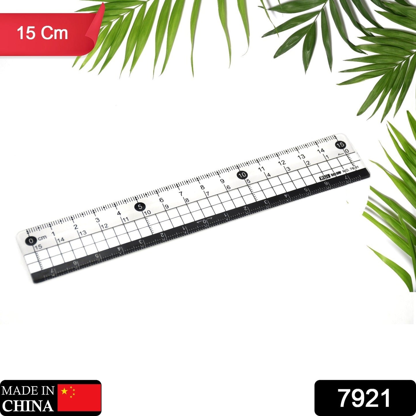 TRANSPARENT RULER, PLASTIC RULERS, FOR SCHOOL CLASSROOM, HOME, OR OFFICE (15 Cm) Pack of 10pcs