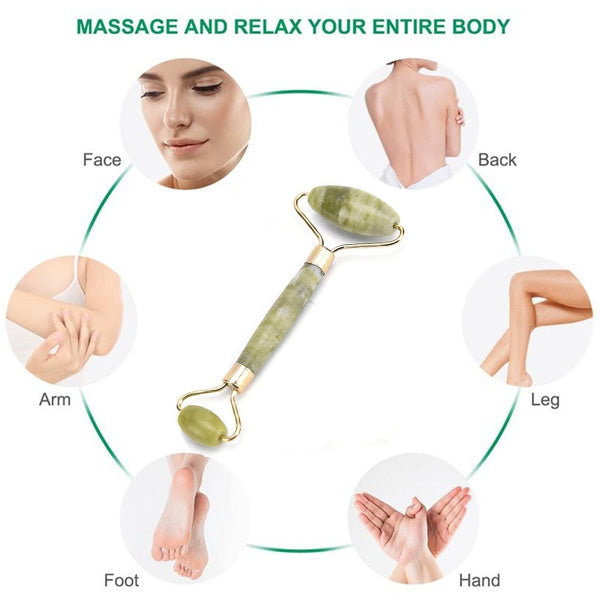 Smooth jade facial roller