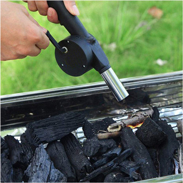 Portable Hand Crank Air Blower Fan for Charcoal Grill BBQ - Springkart 
