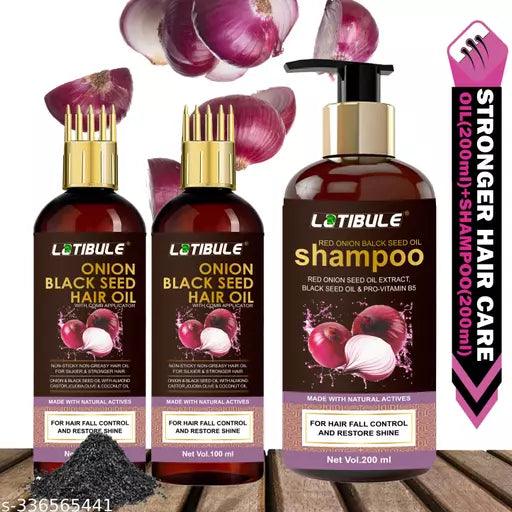 Red Onion Black Seed Oil Ultimate Hair Care Kit (Hair oil 100 ml PK 2 + Hair Shampoo 200ml) Net Vol (3 Items in the set)