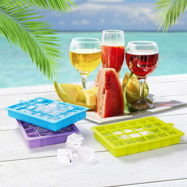 Silicone Ice Cube Trays 24 Cavity Per Ice Tray [Multicolour] - Springkart 