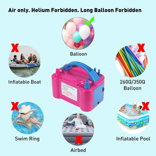 Portable Dual Nozzle Electric Balloon Blower Pump Inflator - Springkart 