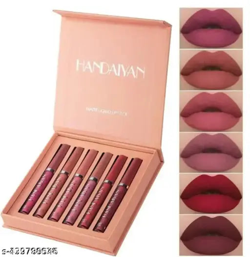 New velvet long lasting waterproof non transfer liquid matte lipstick set of 6