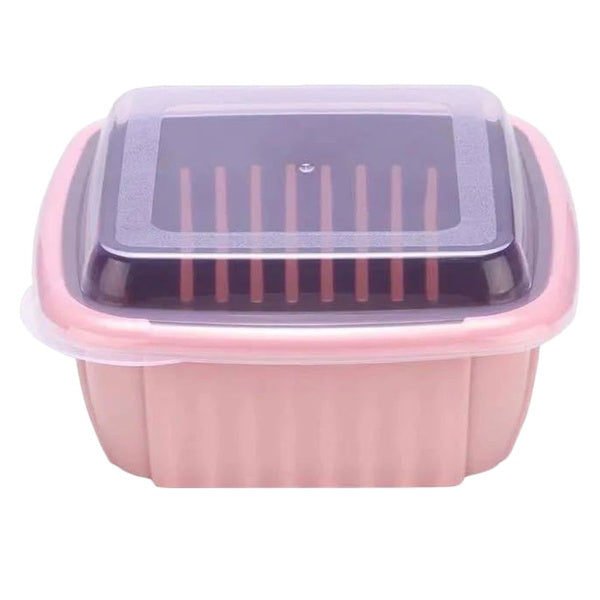 Double Layer Food Drainer Washing Basket with Collapsible Strainers Colander - Springkart 