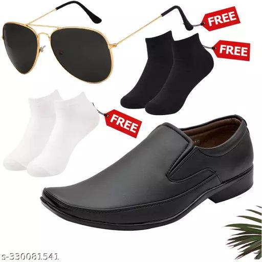 Fashionable Trendy Slip-On Formal Shoes With Free 2 Socks And Free Sunglasses Combo For Men And Boys - Springkart 