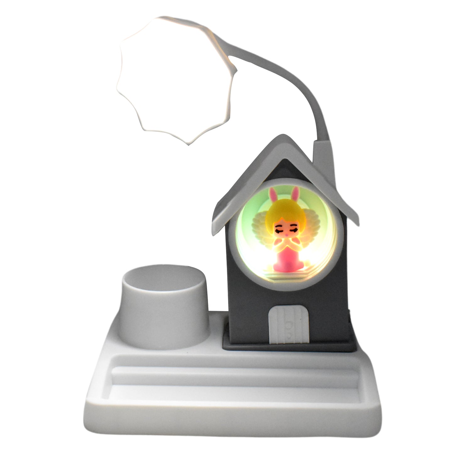 Cute Lovely Cartoon Home Design With Plastic Base Led Desk Light Multi Color Changes (1 Pc) - Springkart 