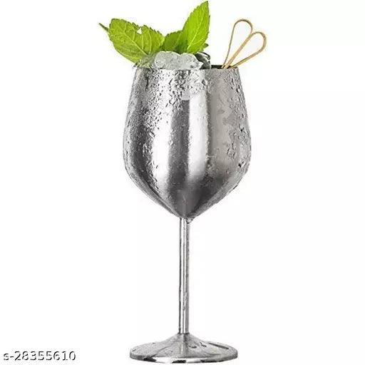 Set of 2 Stainless Steel Goblet (Wine) Glass - Springkart 