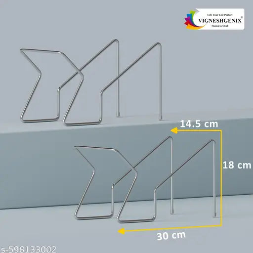 Stainless Steel Rice Pot Drainer Stand | Pack of 2 | Kitchen Strainer for Fruits, Beans & Noodles