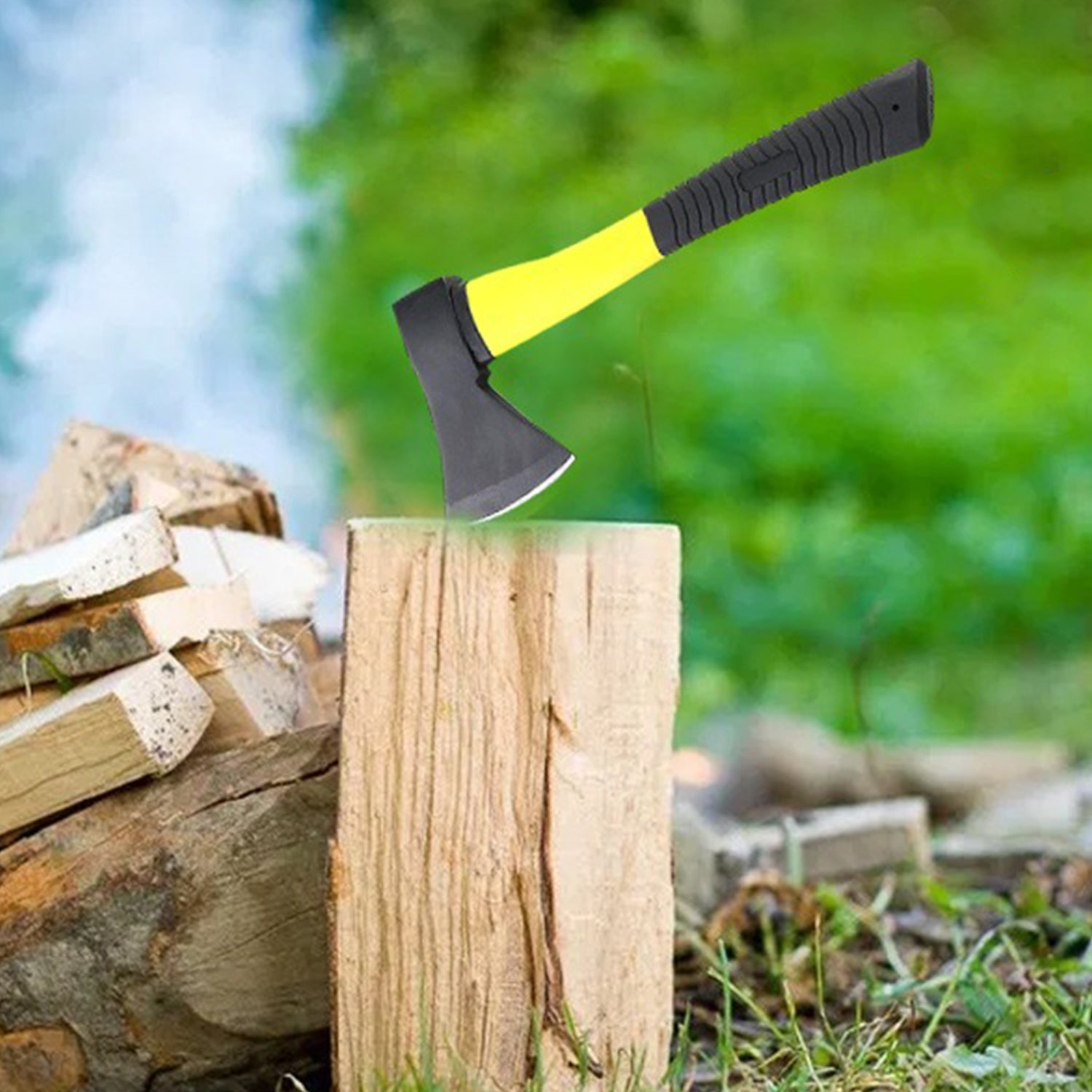 Fiberglas's Body Rubberised Handle Wood Cutting Axe - Springkart 