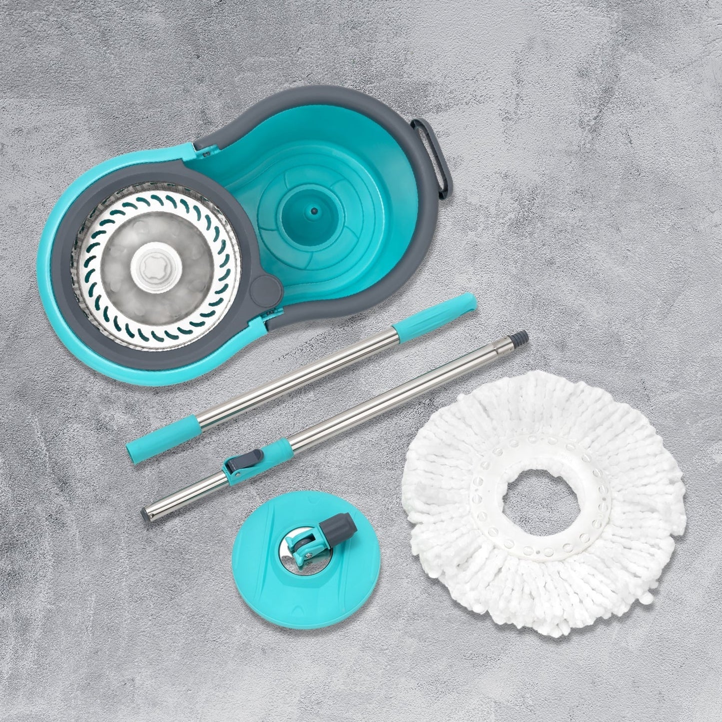 Quick Spin Mop With Steel Spin, Bucket Floor Cleaning, Easy Wheels & Big Bucket, Floor Cleaning Mop with Bucket - Springkart 