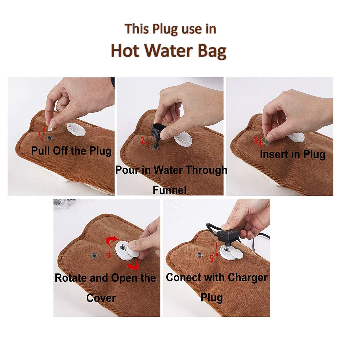 5 Pc Hot Water Bag in Water Stopper used as a stopper while injecting nails on walls etc. - Springkart 
