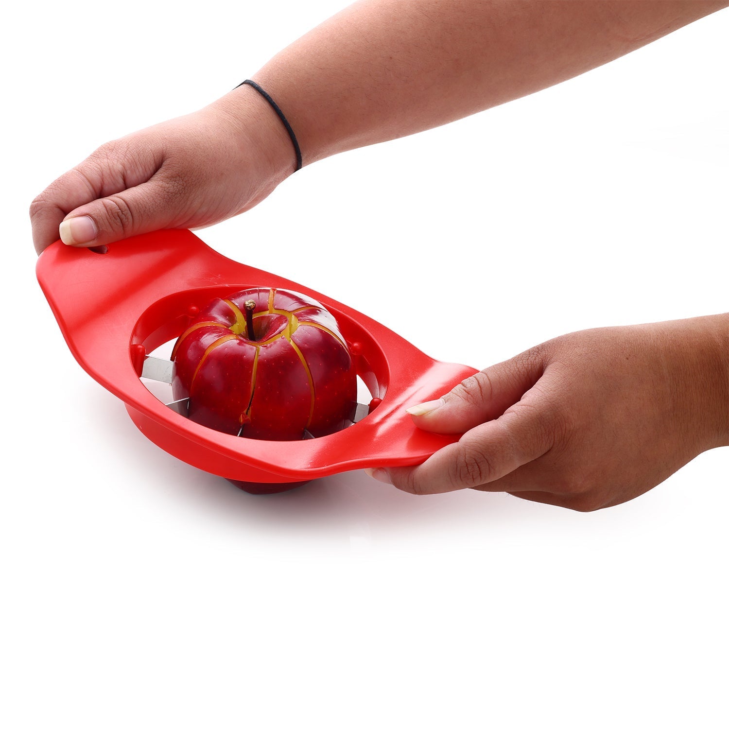 Ganesh Plastic & Stainless Steel Apple cutter (colors may vary) - Springkart 