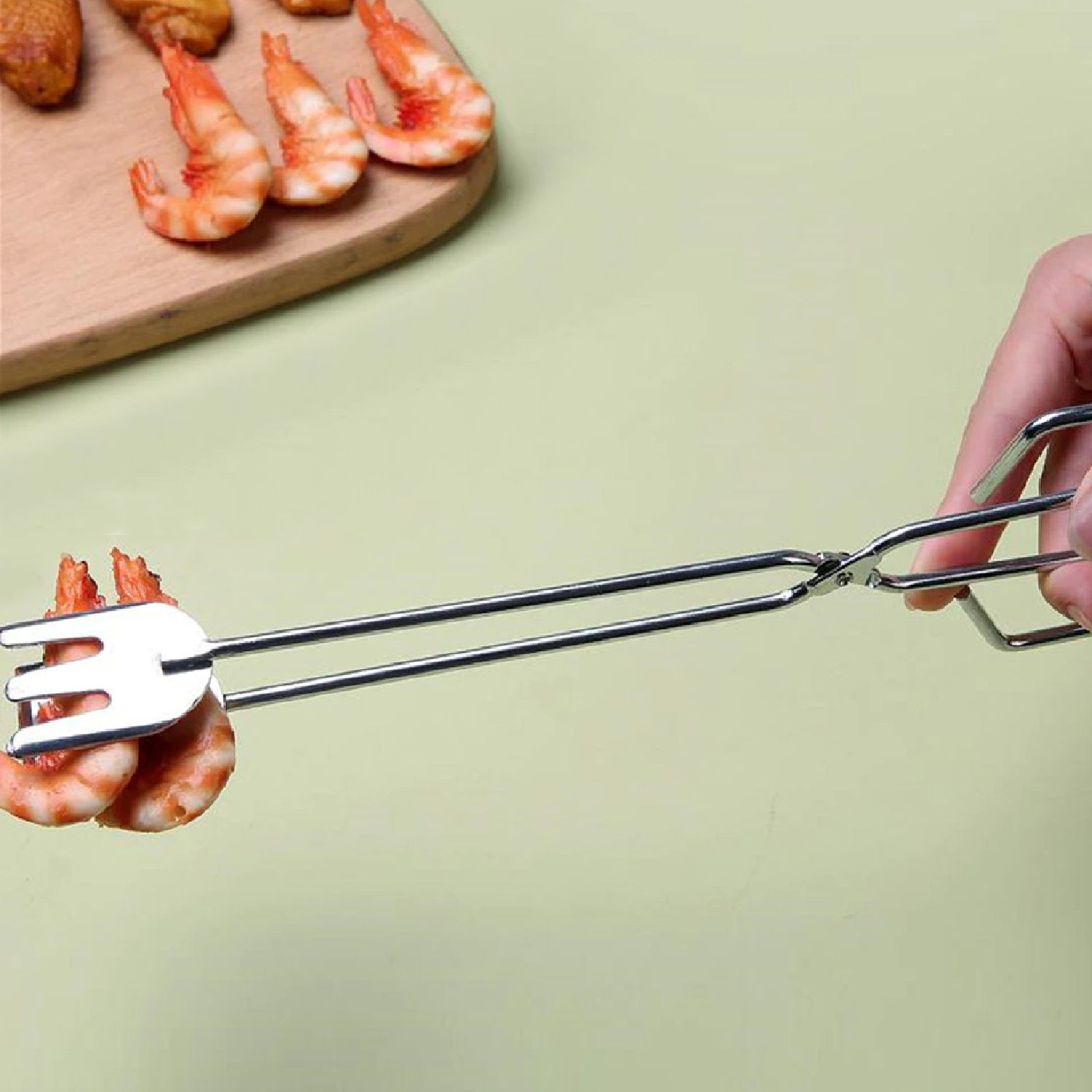31cm MULTI FUNCTIONAL METAL BBQ CLIP TONGS CLAMP FOR GARBAGE CHARCOAL SERVING TOOLS - Springkart 