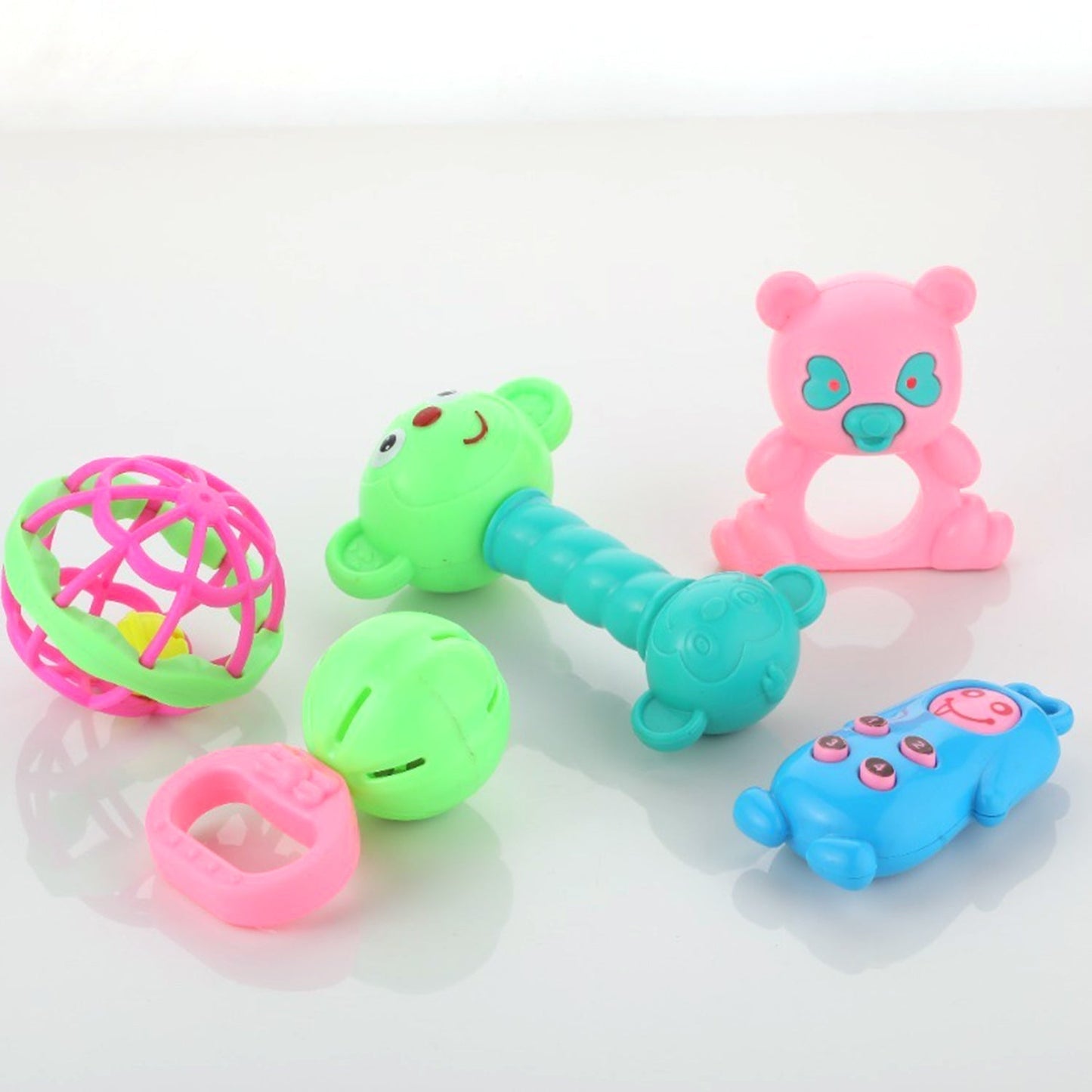AT38 5Pc Rattles Baby Toy and game for kids and babies for playing and enjoying purposes. - Springkart 