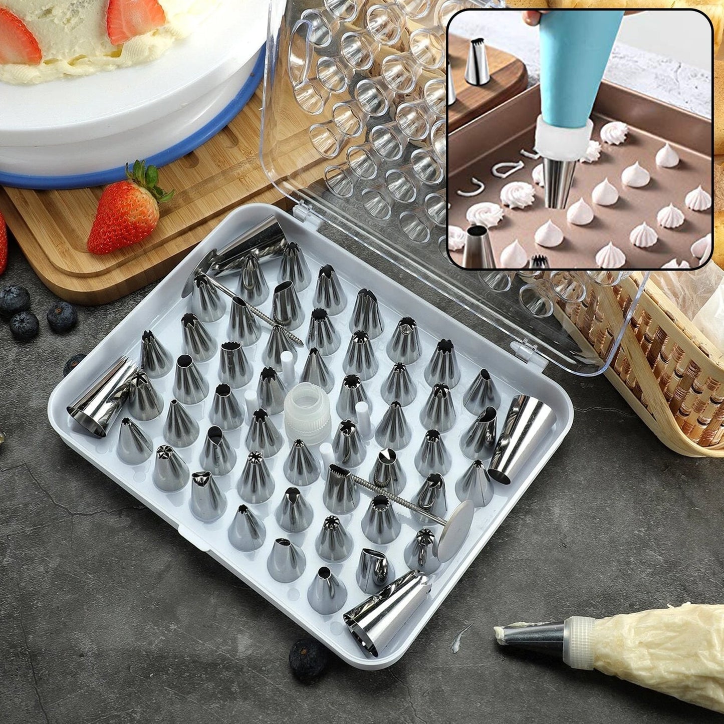 Cake Nozzle Set for Pastry Decorations (55-Piece) - Springkart 