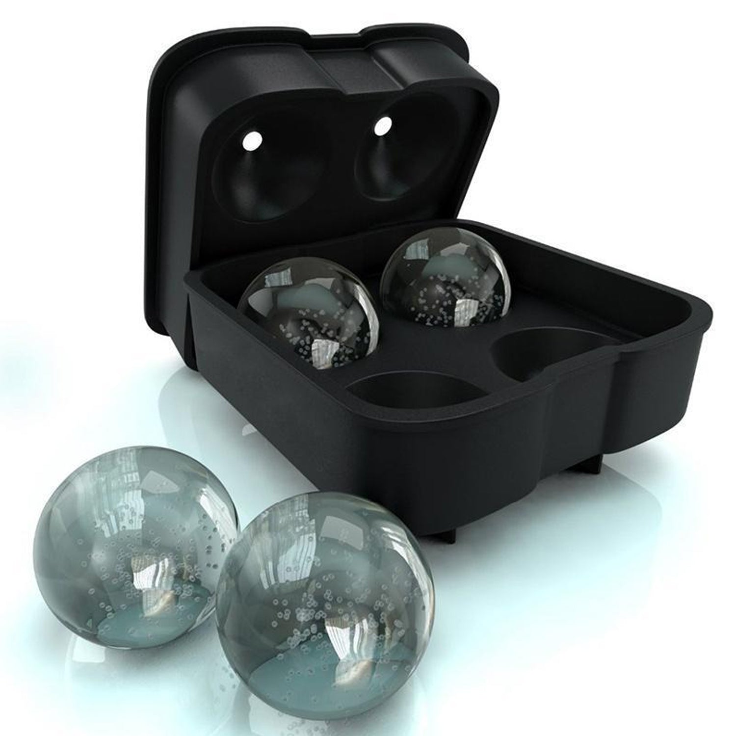 Ice Trays for Freezer Whiskey Ice Cube Plastic Ball Maker Mold Sphere Mould 4 Holes New Ice Balls Party Brick Round Tray Bar Tool ice for Whiskey - Springkart 