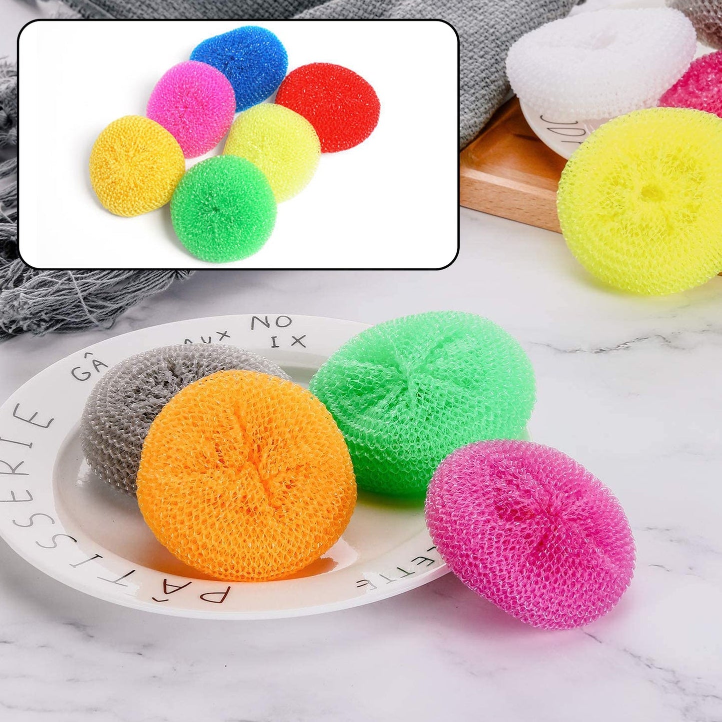 Plastic Scrubber Round Nylon Scrubbers (Pack of 12) - Springkart 