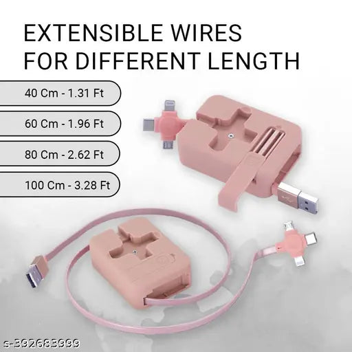 Multi Retractable 2.4A Fast Charger with Phone Holder