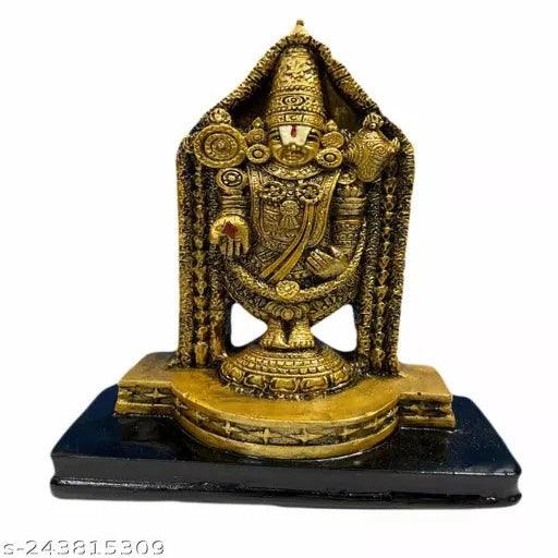 Tirupathi Balaji Sri Venkatesa Perumal Idol Statue Figurine for Home,Pooja Room,Office and Gifting (Gold Colour) Decorative Showpiece - 15 cm - Springkart 