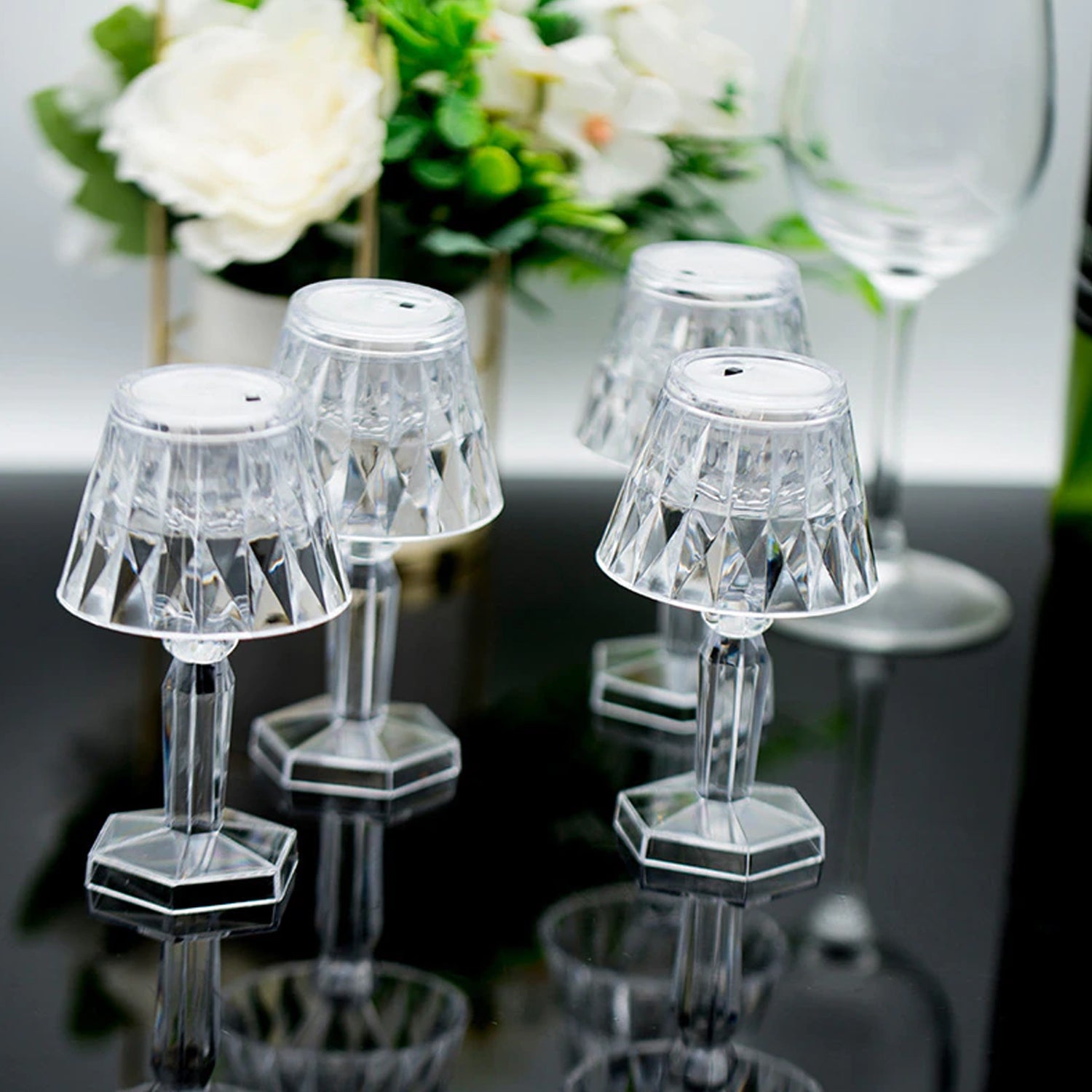 6610 2in1 Transparent Mini Crystal Table Lamp With Reflection Light - Springkart 