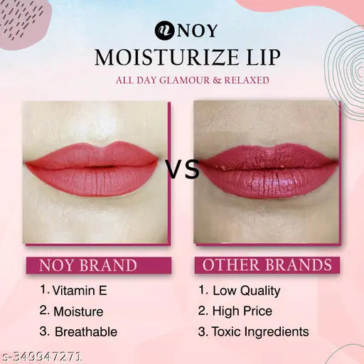 NOY Kiss-Proof & Non Transfer Matte Liquid Lip Loves No Touch-Ups Needed For All Day Fresh Look Brown, Pink (Pack OF 3) #WC111