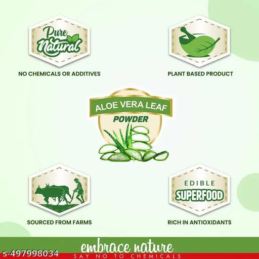 Nature Sure Aloe Vera Leaf Powder 200g with Rose Water 50ml - 2 Pack - Springkart 