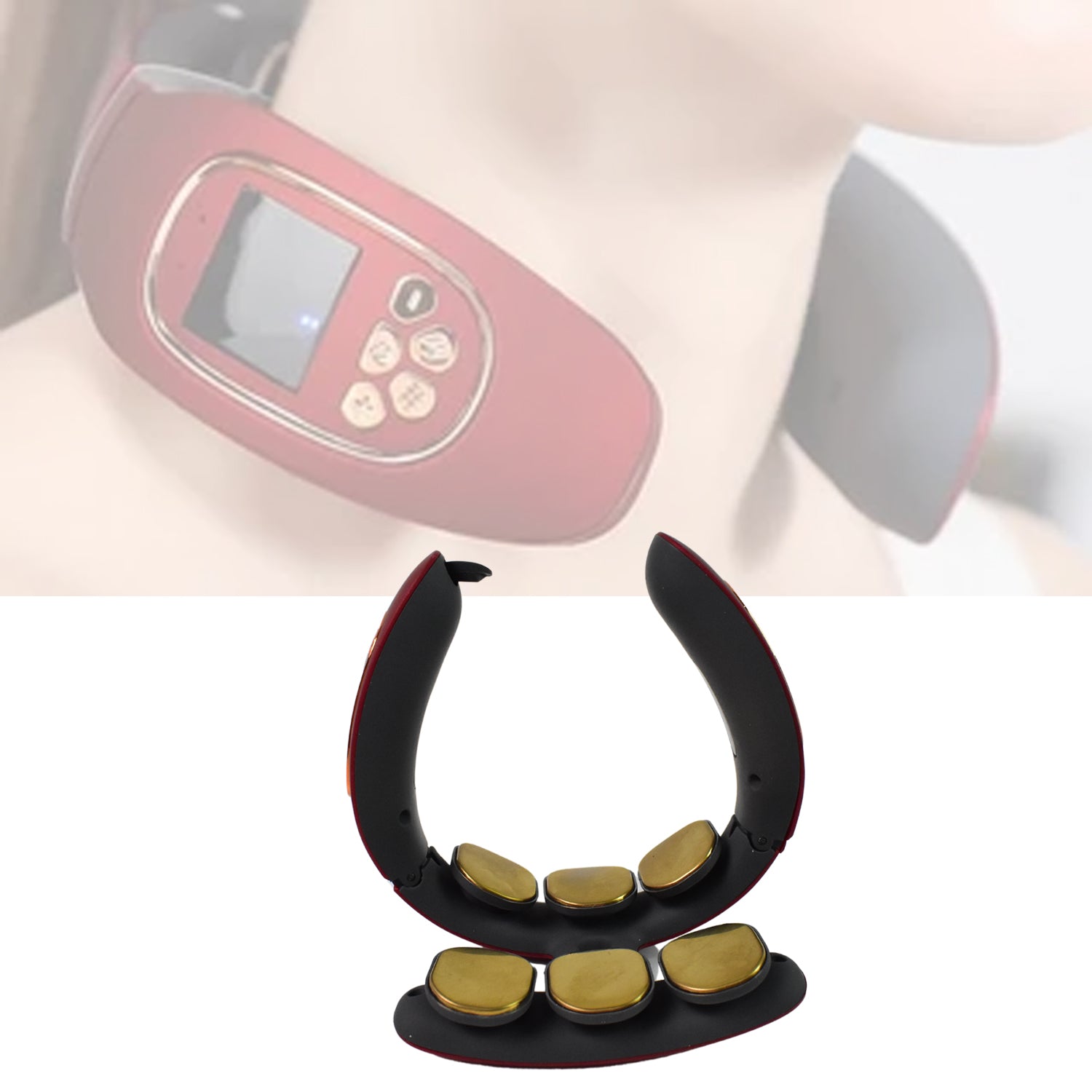 6 Heads Smart Electric Neck And Back Pulse Massager Wireless (1 Pc) - Springkart 