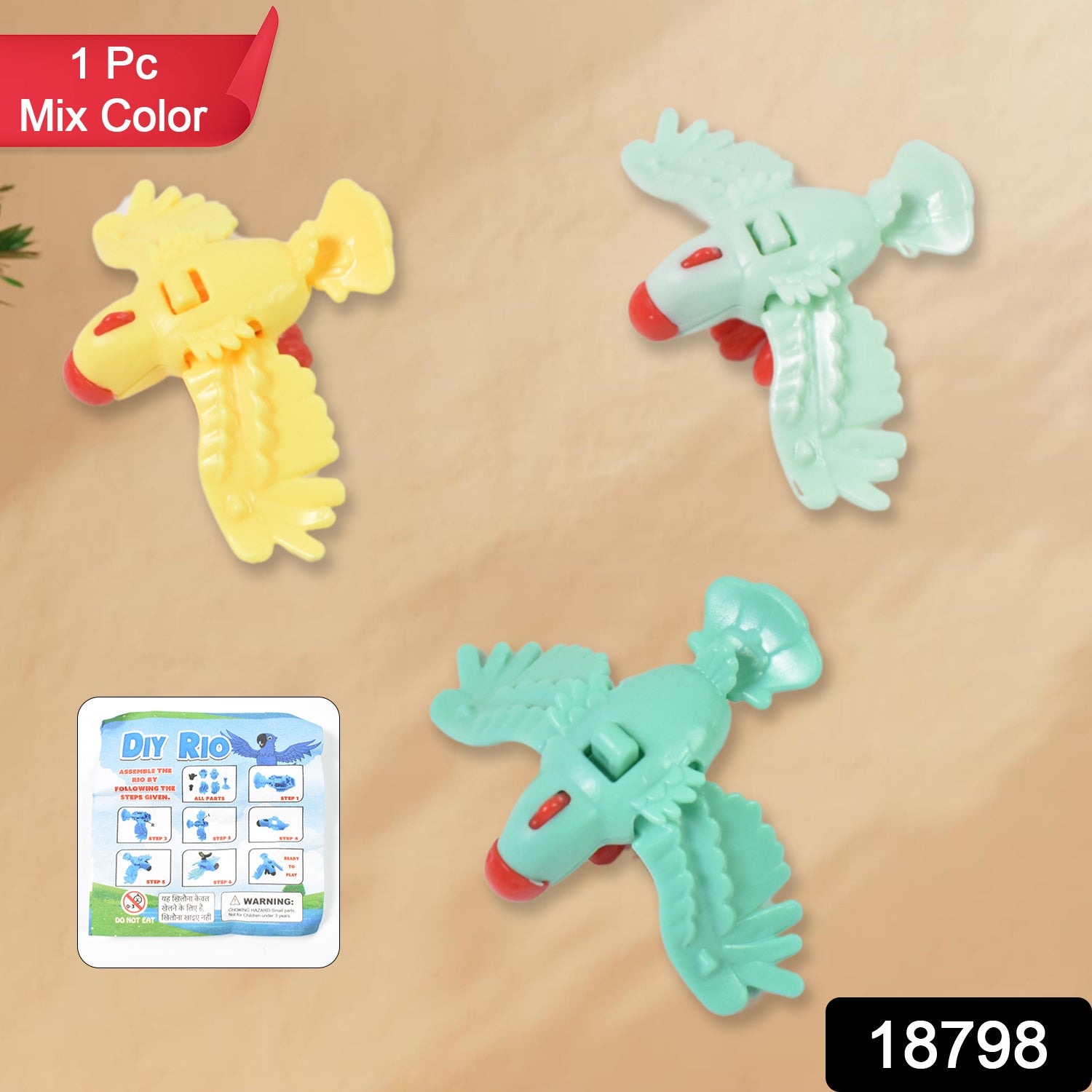 Small Diy Rio Birds Toy Promotional Toys Child Age Group 3-6 Yrs (1 Pc Mix Color Design) - Springkart 