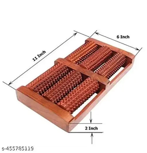 Wooden Roller Foot Massager Body Stress Buster & Accupressure Point Device