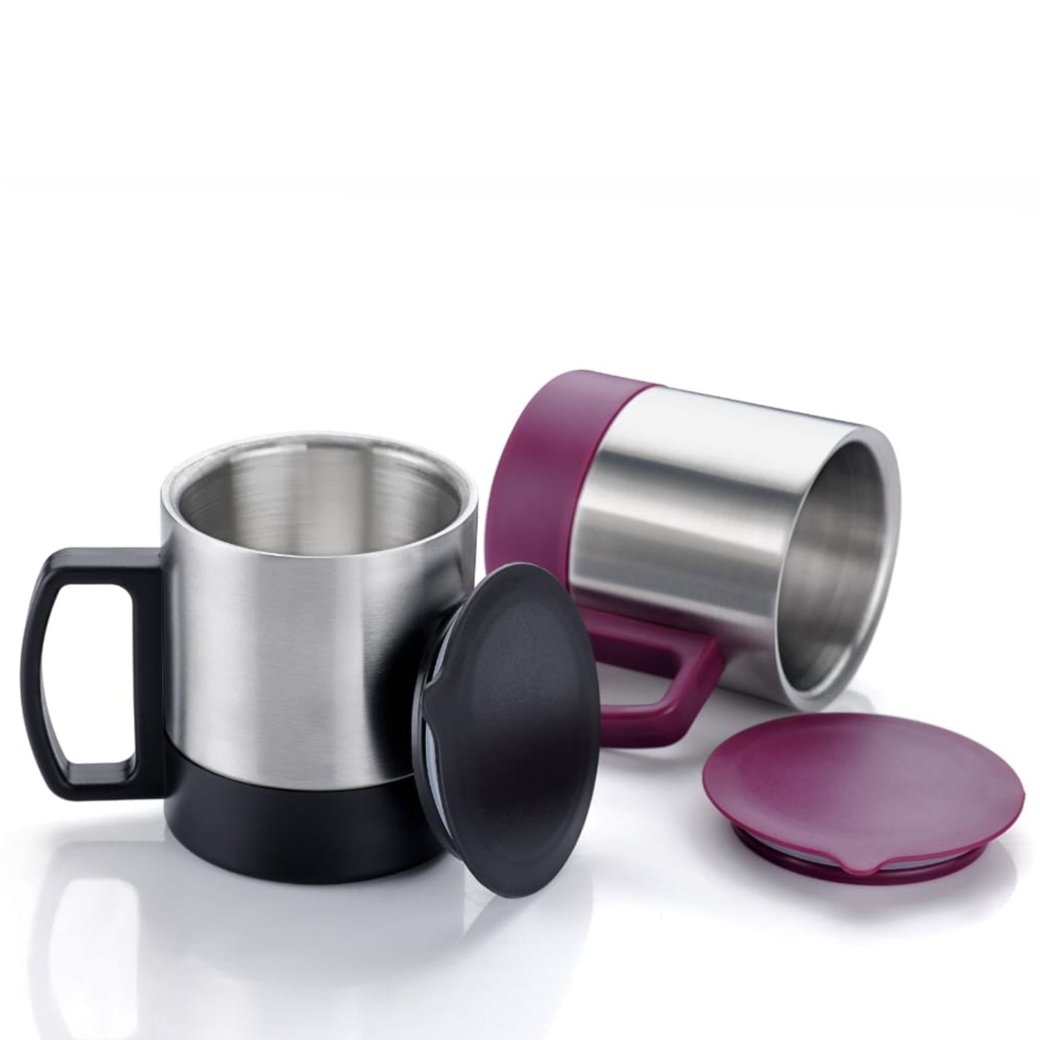 5565 Stainless Steel Coffeetea Cup Stainless Steel Lid Cover Hot Coffeetea Mug Hot Insulated Double Wall Stainless Steel Coffee And Milk Cup With Lid Handle Easy To Carry - Coffee Cup (1 Pc) - Springkart 
