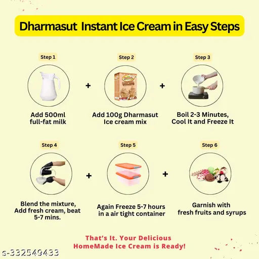 Instant Butterscotch Ice Cream Powder 100gm* Pack of 3