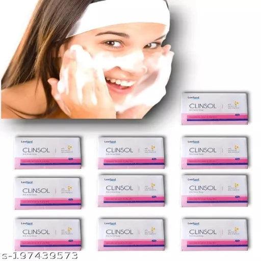 Clinsol Anti-acne Soap for Acne and Pimple Free Skin pack of 10 - Springkart 