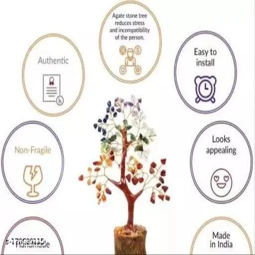 Seven Chakra Tree Vastu Crystal Stone Bonsai Money Lucky Tree for Vastu and Natural Healing - Springkart 